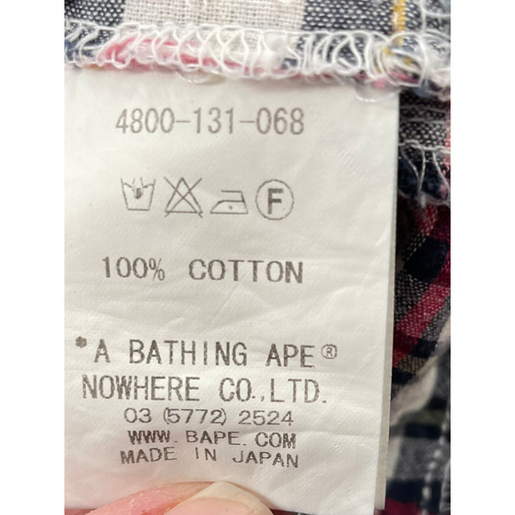 A BATHING APE PIRATE STORE PLAID BUTTON DOWN SHIRT - Picture 9 of 9